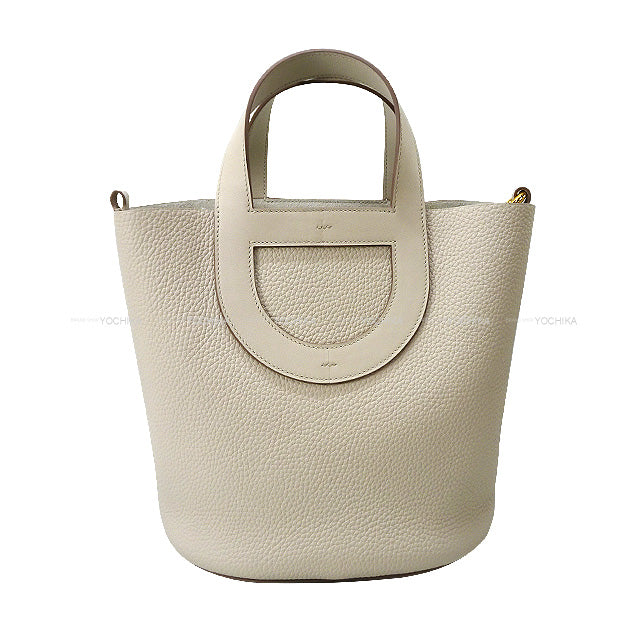 HERMES Handbag In the Loop 23 Beton Taurillon Clemence/Veau Swift Gold HW Stamp B[BRAND NEW][Authentic]