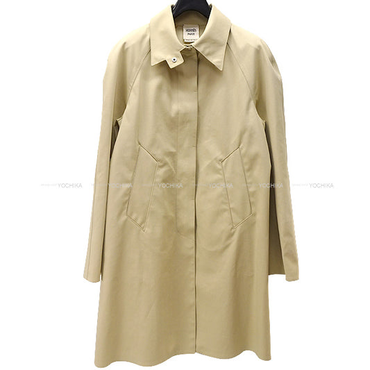 [Pre-loved] HERMES Stainless collar coat Ladies soutien collar coat ＃38 Beige Cotton 69％/Polyurethane 31%[LIKE NEW][Authentic]