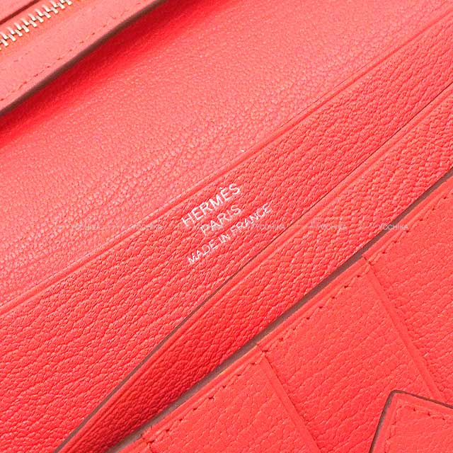 HERMES long wallet Bearn Soufflet Rose Texese Chevre Myzore Silver HW Stamp U[BRAND NEW][Authentic]