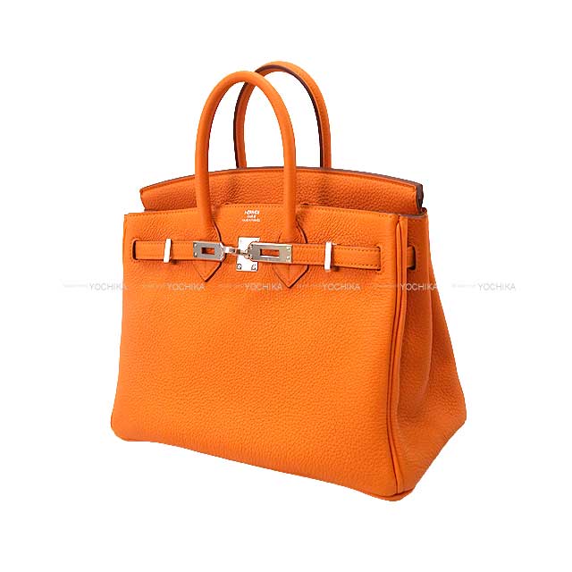 HERMES Handbag Birkin25 Orange Veau Togo Silver HW Stamp B[BRAND NEW][Authentic]