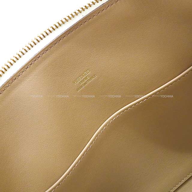 [Pre-loved] HERMES Shoulder bag Bolide1923 25 Verso Mushroom/Biscuit Evercolor Gold HW Stamp U[LIKE NEW][Authentic]