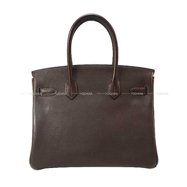 HERMES Handbag Birkin30 Ebene Barenia Faubourg Gold HW Stamp Z[EXCELLENT][Authentic]