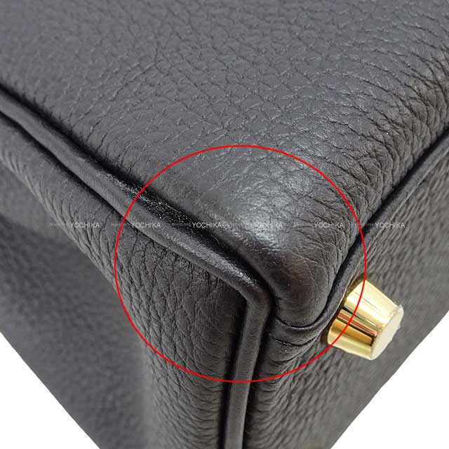 HERMES Shoulder bag Kelly25 Sellier Noir (Black) Veau Togo Gold HW Stamp U[ALMOST NEW][Authentic]