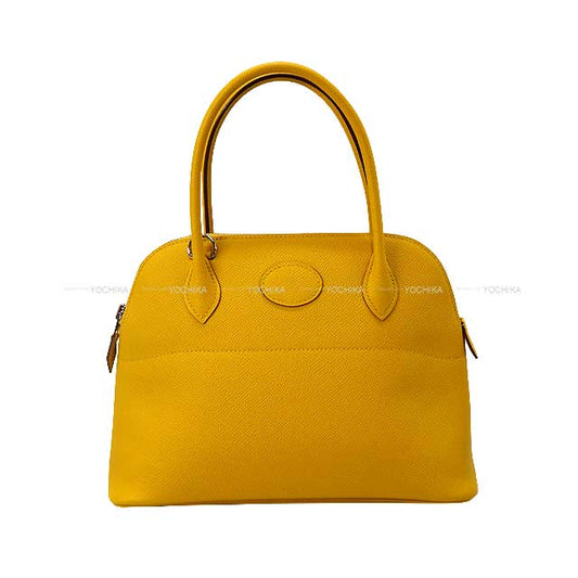 HERMES Shoulder bag Bolide27 Jaune Amber Veau Epsom Silver HW Stamp Y[EXCELLENT][Authentic]