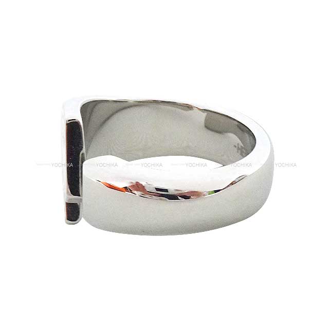 HERMES ring Clou de Selle Carrousel #60 Craie Lacquered metal/Stainless steel Silver HW[BRAND NEW][Authentic]