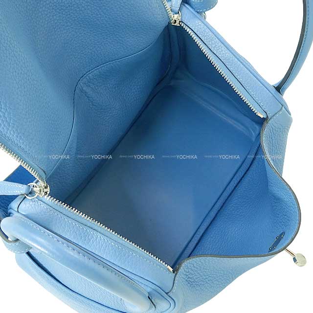 [Pre-loved] HERMES Shoulder bag Lindy 30 Bleu Paradis Taurillon Clemence Silver HW Stamp R[USED SA][Authentic]