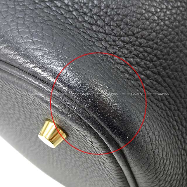 [Pre-loved] HERMES Handbag Picotin Lock 22 MM Noir (Black) Taurillon Clemence Gold HW Stamp Y[USED SA][Authentic]