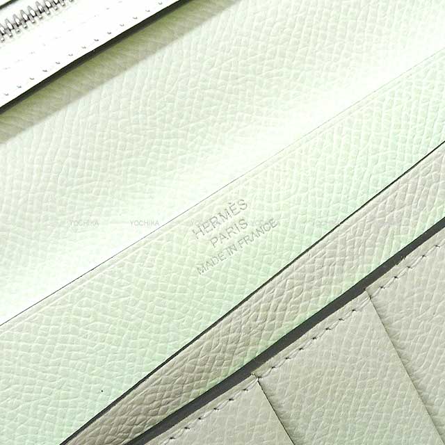 HERMES long wallet Bearn Soufflet Verso Vert comics/Vert Fizz Veau Epsom Silver HW Stamp B[BRAND NEW][Authentic]