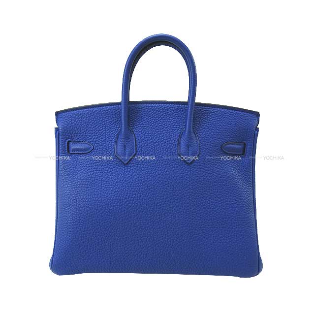 [Pre-loved] HERMES Handbag Birkin25 Bleu Electrique Veau Togo Silver HW Stamp □R[LIKE NEW][Authentic]