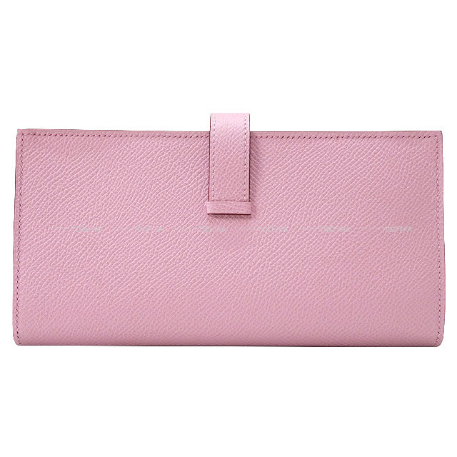 HERMES long wallet Bearn Soufflet Mauve sylvestre Veau Epsom Silver HW Stamp U[EXCELLENT][Authentic]