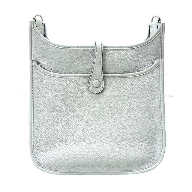 HERMES Shoulder bag Evelyne 29 PM Bleu Pale Taurillon Clemence Silver HW Stamp B[ALMOST NEW][Authentic]