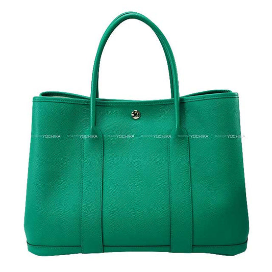 [Pre-loved] HERMES tote bag Garden Party 36 PM Vert Jade Veau Epsom Silver HW Stamp U[LIKE NEW][Authentic]