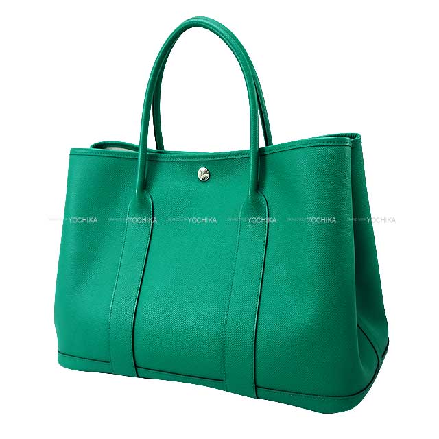 [Pre-loved] HERMES tote bag Garden Party 36 PM Vert Jade Veau Epsom Silver HW Stamp U[LIKE NEW][Authentic]