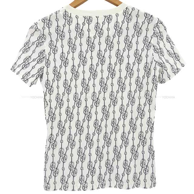 2022 SS HERMES Short sleeve t shirt Ladies Print Cliquetis #36 Blanc (White)/Noir (Black) Cotton100%[EXCELLENT][Authentic]