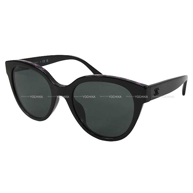 CHANEL sunglass butterfly shape Logo frame Eyewear Noir (Black)/Pink A71339[EXCELLENT][Authentic]