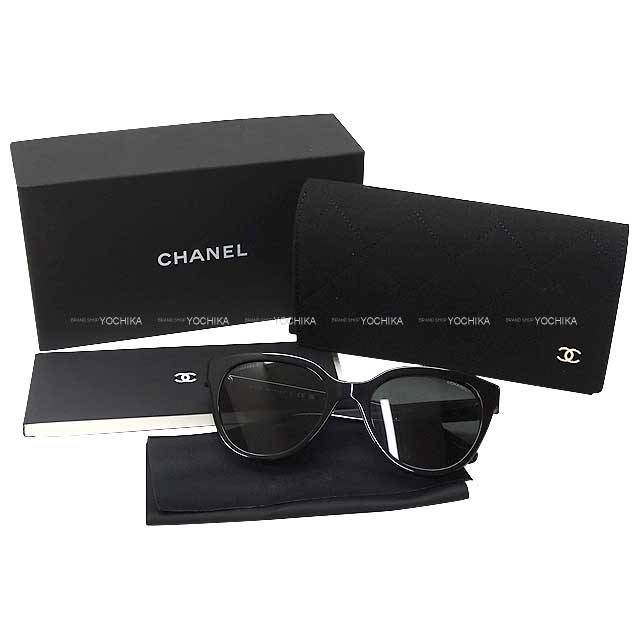 CHANEL sunglass butterfly shape Logo frame Eyewear Noir (Black)/Pink A71339[EXCELLENT][Authentic]