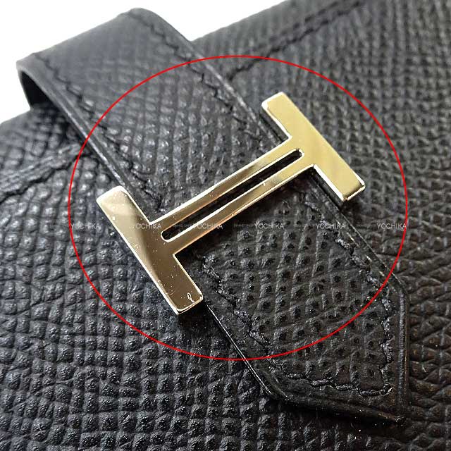 [Pre-loved] HERMES Tri-fold wallet Bearn 2PLIS Noir (Black) Veau Epsom Silver HW Stamp □J[LIKE NEW][Authentic]