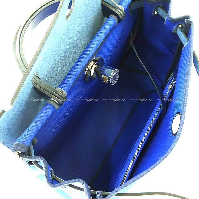 HERMES Shoulder bag HerBag Zip PM 31 Bleu Billard/Bleu Saphir(73) Toile Militaire/Vache Hunter Silver HW Stamp U[BRAND NEW][Authentic]