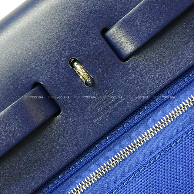 HERMES Shoulder bag HerBag Zip PM 31 Bleu Billard/Bleu Saphir(73) Toile Militaire/Vache Hunter Silver HW Stamp U[BRAND NEW][Authentic]