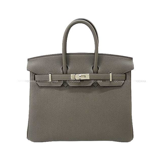 HERMES Handbag Birkin25 Gris Meyer Veau Togo Silver HW Stamp U[BRAND NEW][Authentic]