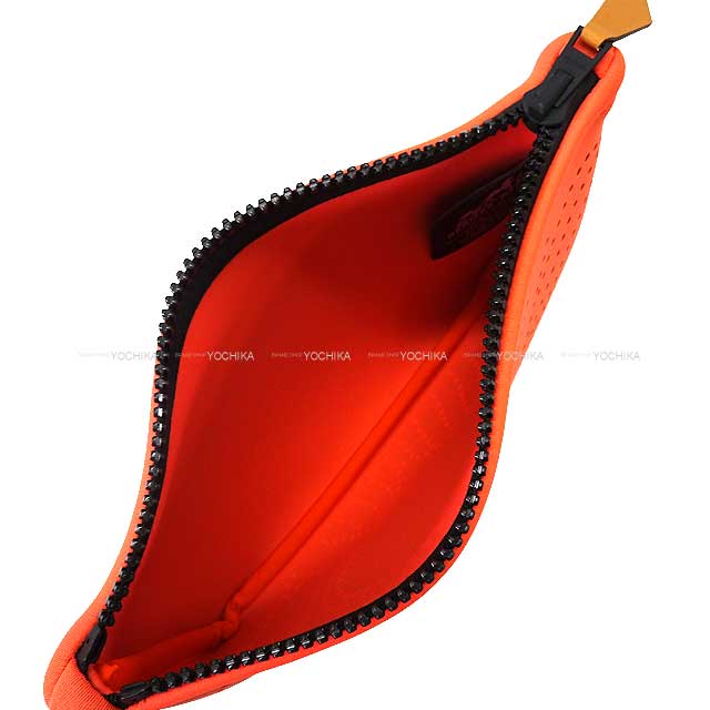 HERMES Pouch Flat NEO BAIN Canoe H PM Grenadine Polyamide/ Elasthane Black HW[BRAND NEW][Authentic]