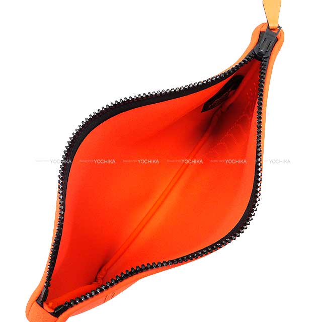 HERMES Pouch Flat NEO BAIN Canoe H MM Grenadine Polyamide / Elasthane Black HW[BRAND NEW][Authentic]