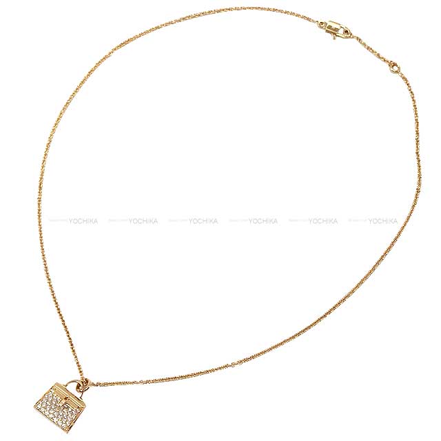 HERMES necklace Pendent Amulet Kelly K18 Pink gold/Diamond 0.39ct Rose Gold HW[BRAND NEW][Authentic]