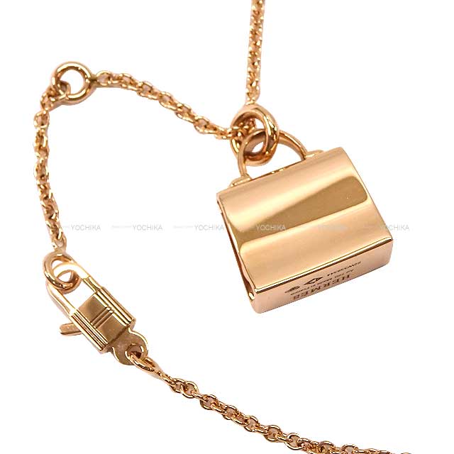 HERMES necklace Pendent Amulet Kelly K18 Pink gold/Diamond 0.39ct Rose Gold HW[BRAND NEW][Authentic]