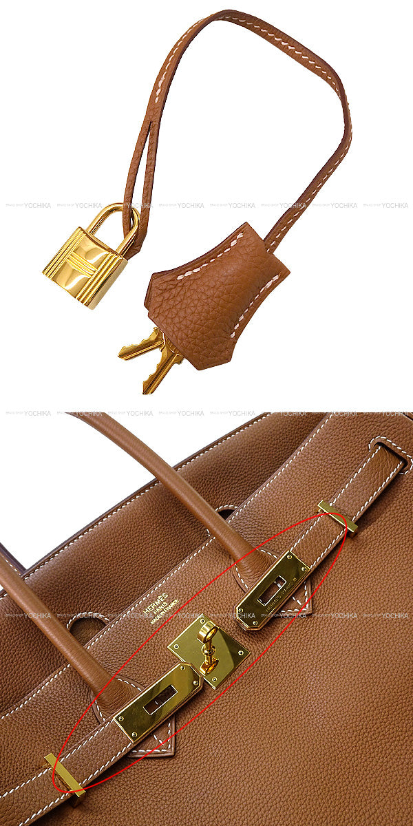 [Pre-loved] HERMES Handbag Birkin35 Gold Veau Togo Gold HW Stamp A[USED SA][Authentic]