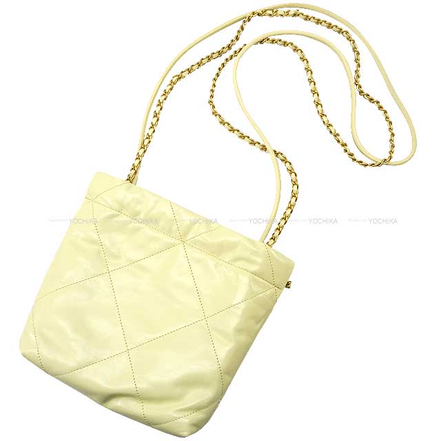 CHANEL Shoulder bag CHANEL 22 Mini Matrasse With Medal Charm Chain Bag Yellow Shiny Calf Skin Gold HW AS3980[BRAND NEW][Authentic]