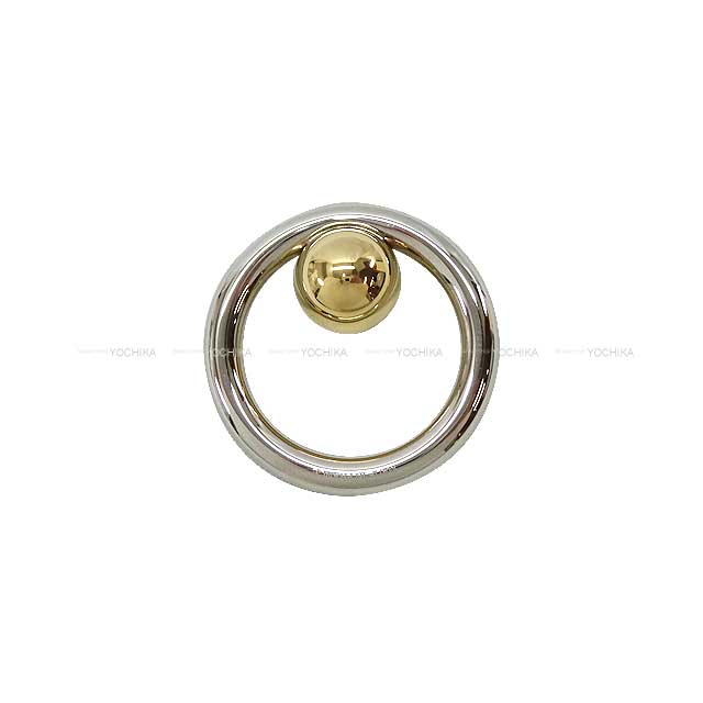 HERMES Scarf ring Saturne 70 Silver/Gold Champagne Gold HW[BRAND NEW][Authentic]