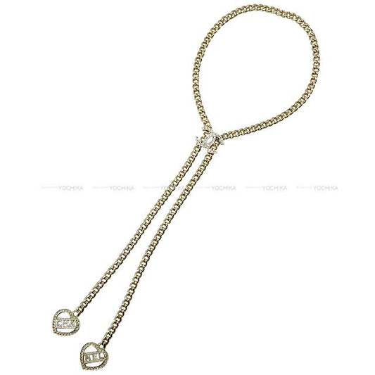 2023 AW NEW CHANEL necklace Looptie COCO Mark Logo Heart&Rhinestone Belt Gold HW ABB644[BRAND NEW][Authentic]