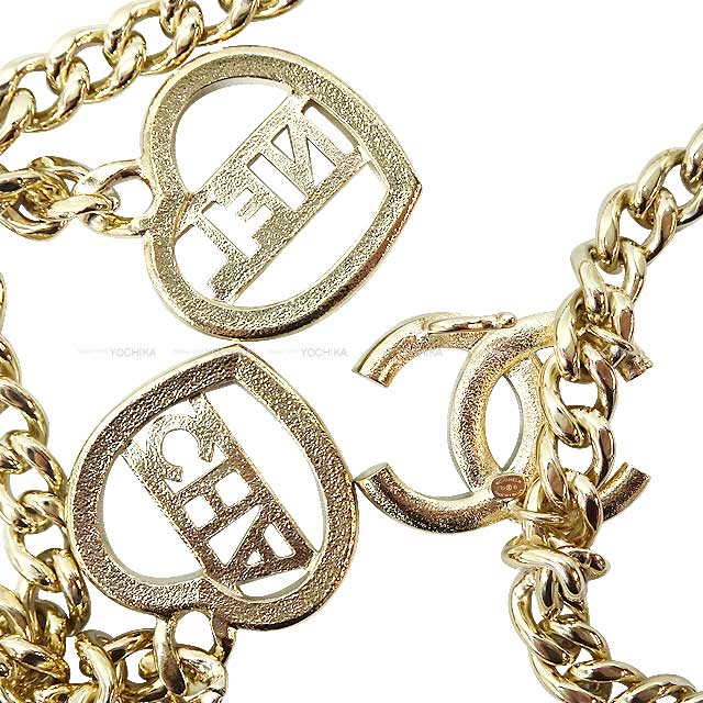 2023 AW NEW CHANEL necklace Looptie COCO Mark Logo Heart&Rhinestone Belt Gold HW ABB644[BRAND NEW][Authentic]