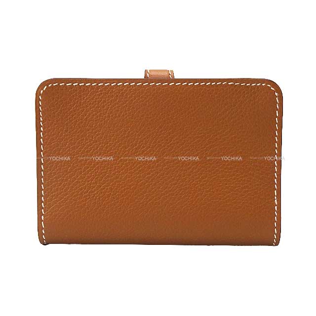 HERMES card holder Dogon Card holder Gold Evercolor Silver HW Stamp U[BRAND NEW][Authentic]