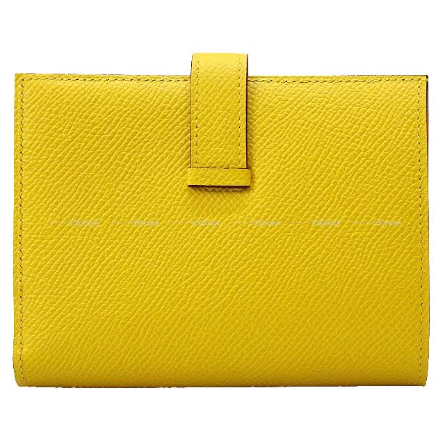 HERMES Bi-fold wallet Bearn Compact Jaune de Naples Veau Epsom Gold HW Stamp B[BRAND NEW][Authentic]