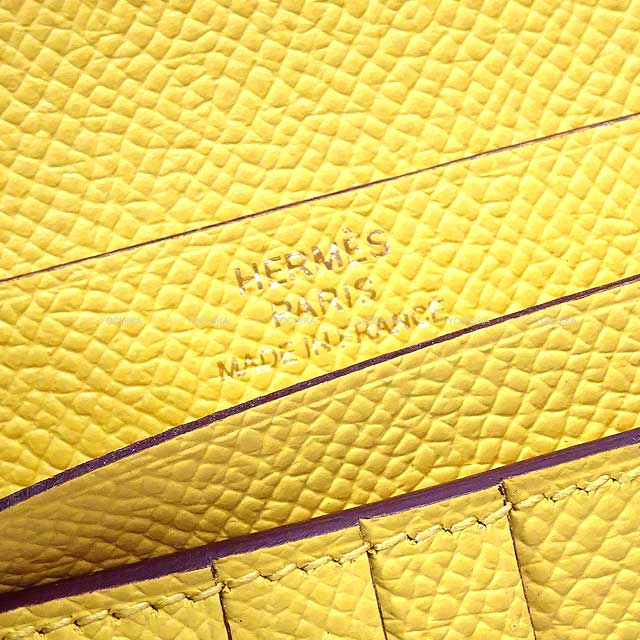 HERMES Bi-fold wallet Bearn Compact Jaune de Naples Veau Epsom Gold HW Stamp B[BRAND NEW][Authentic]