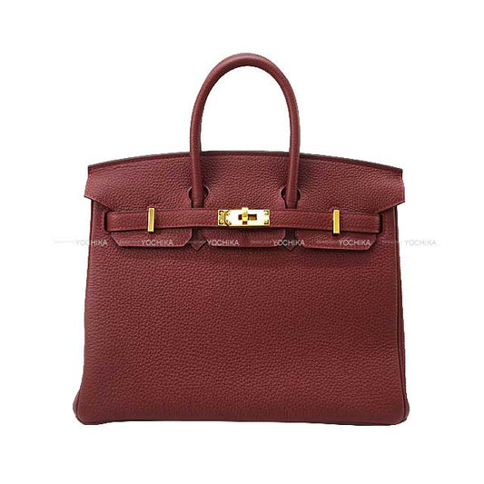 HERMES Handbag Birkin25 Rouge H Veau Togo Gold HW Stamp B[BRAND NEW][Authentic]