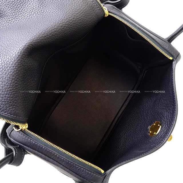 HERMES Shoulder bag Lindy 26 Caban Taurillon Clemence Gold HW Stamp U[EXCELLENT][Authentic]