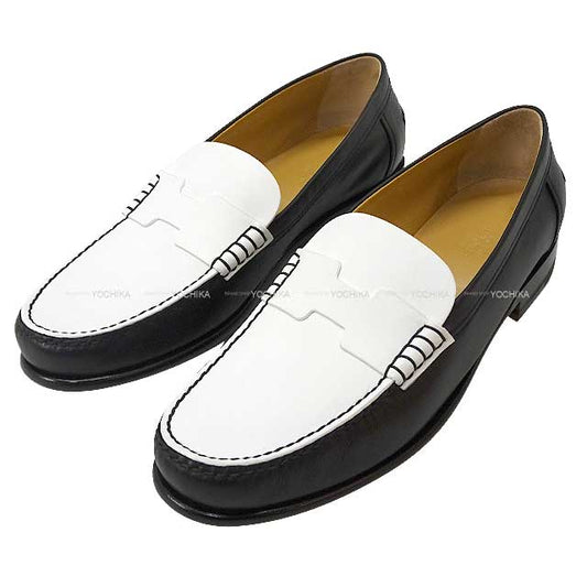 2022 SS HERMES loafers Shoes Moccasin Loafer Kennedy Noir (Black)/Blanc (White) Calfskin #38 1/2[BRAND NEW][Authentic]