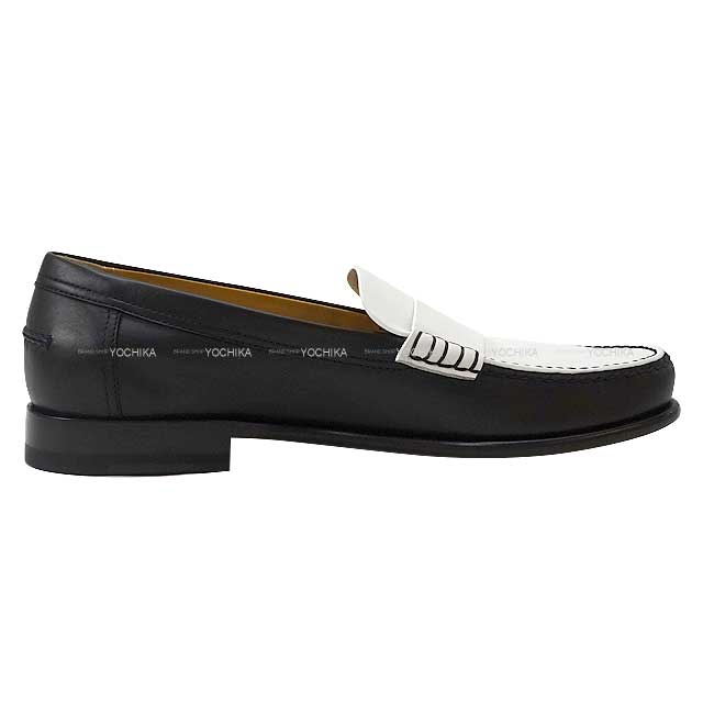 2022 SS HERMES loafers Shoes Moccasin Loafer Kennedy Noir (Black)/Blanc (White) Calfskin #38 1/2[BRAND NEW][Authentic]