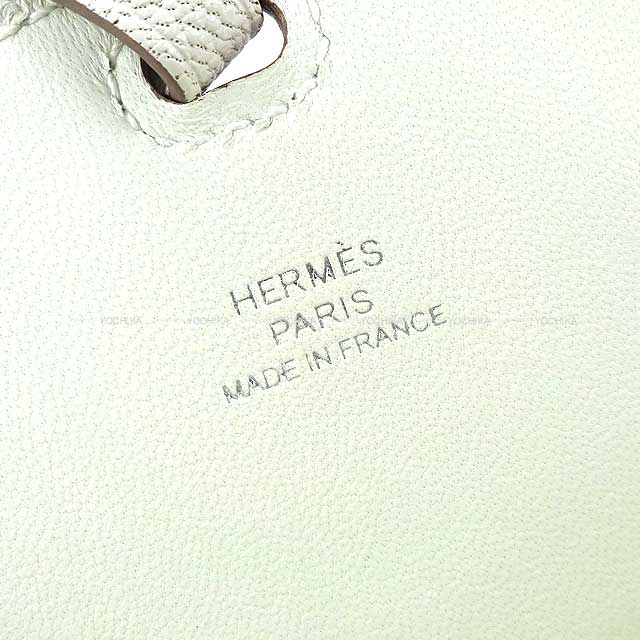 HERMES Carrying case In The Loop Phone To Go GM holder Mushroom/Vert Fizz/Cuivre Chevre Myzore Silver HW Stamp B[BRAND NEW][Authentic]