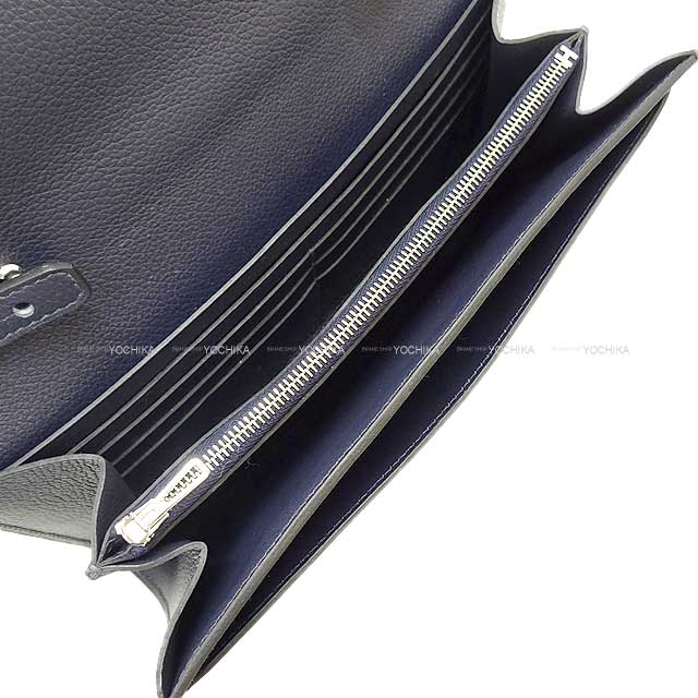 HERMES long wallet Constance Long wallet To Go Bleu Nuit Evercolor Silver HW Stamp B[BRAND NEW][Authentic]