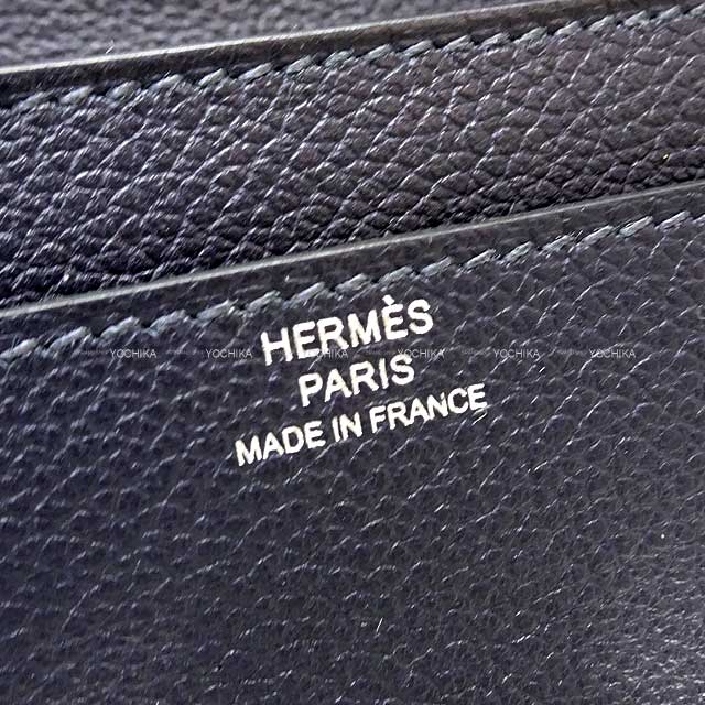 HERMES long wallet Constance Long wallet To Go Bleu Nuit Evercolor Silver HW Stamp B[BRAND NEW][Authentic]