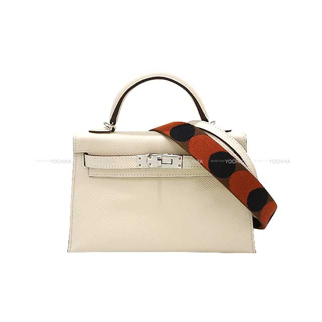 HERMES Shoulder bag Kelly mini 2 Kelly20 with a flipperball Bandouliere Nata/Noisette/Cuivre Epsom/Toile Silver HW Stamp B[BRAND NEW][Authentic]