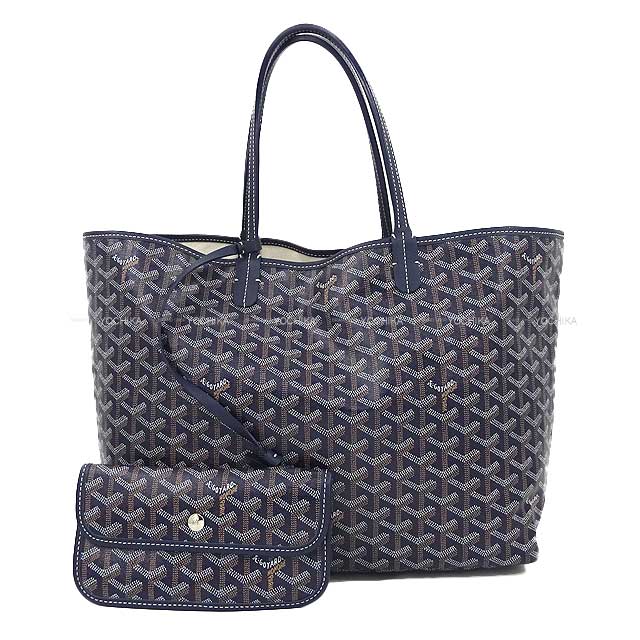 GOYARD tote bag SAINT LOUI PM Navy Blue Carf/PVC Coating canvas[EXCELLENT][Authentic]