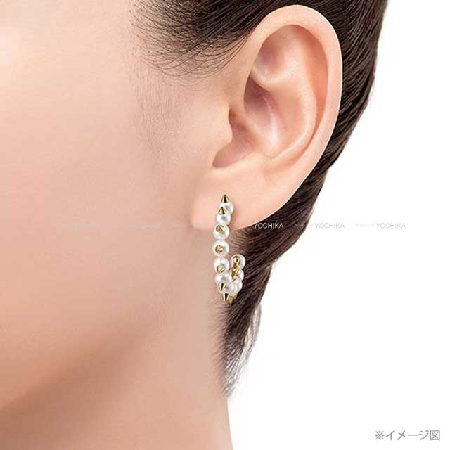 TASAKI pierced earring Danger Tribe K18YG/Fresh Water Pearl Gold HW EC3780[EXCELLENT][Authentic]