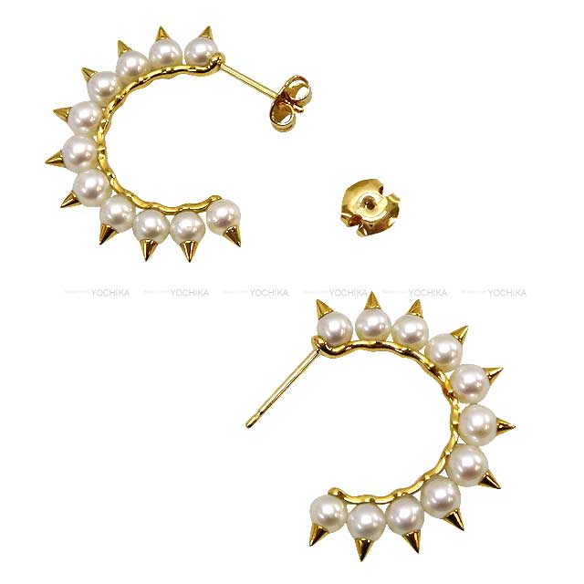 TASAKI pierced earring Danger Tribe K18YG/Fresh Water Pearl Gold HW EC3780[EXCELLENT][Authentic]