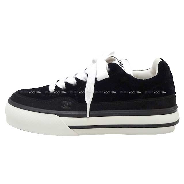 2023 NEW CHANEL sneakers COCO Mark Lowcut #37 Noir (Black) Velvet/Suede cal #37 G45208[BRAND NEW][Authentic]