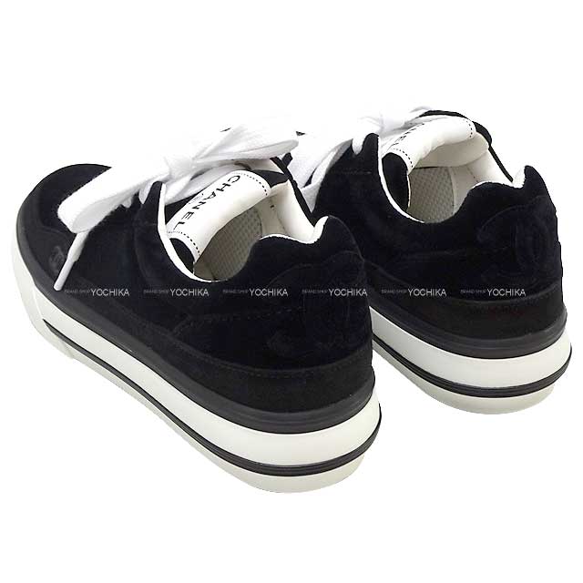 2023 NEW CHANEL sneakers COCO Mark Lowcut #37 Noir (Black) Velvet/Suede cal #37 G45208[BRAND NEW][Authentic]