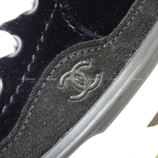 2023 NEW CHANEL sneakers COCO Mark Lowcut #37 Noir (Black) Velvet/Suede cal #37 G45208[BRAND NEW][Authentic]